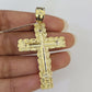 10k Solid Rope Chain 3mm Jesus Cross Pendant Charm Necklace SET 18-26 in