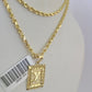 10k Gold Initial X Charm Rope Chain 16"-26" 2.5mm SET Necklace Alphabet Pendant