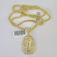 10K Franco Chain Pharaoh Pendant Charm Necklace 20"-26" 3mm Gold Yellow SET