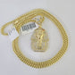 10K Franco Chain Pharaoh Pendant Charm Necklace 20"-26" 3mm Gold Yellow SET