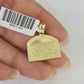 10K Gold Miami Cuban Chain Last Supper Charm 18"-30" 3mm REAL Pendant