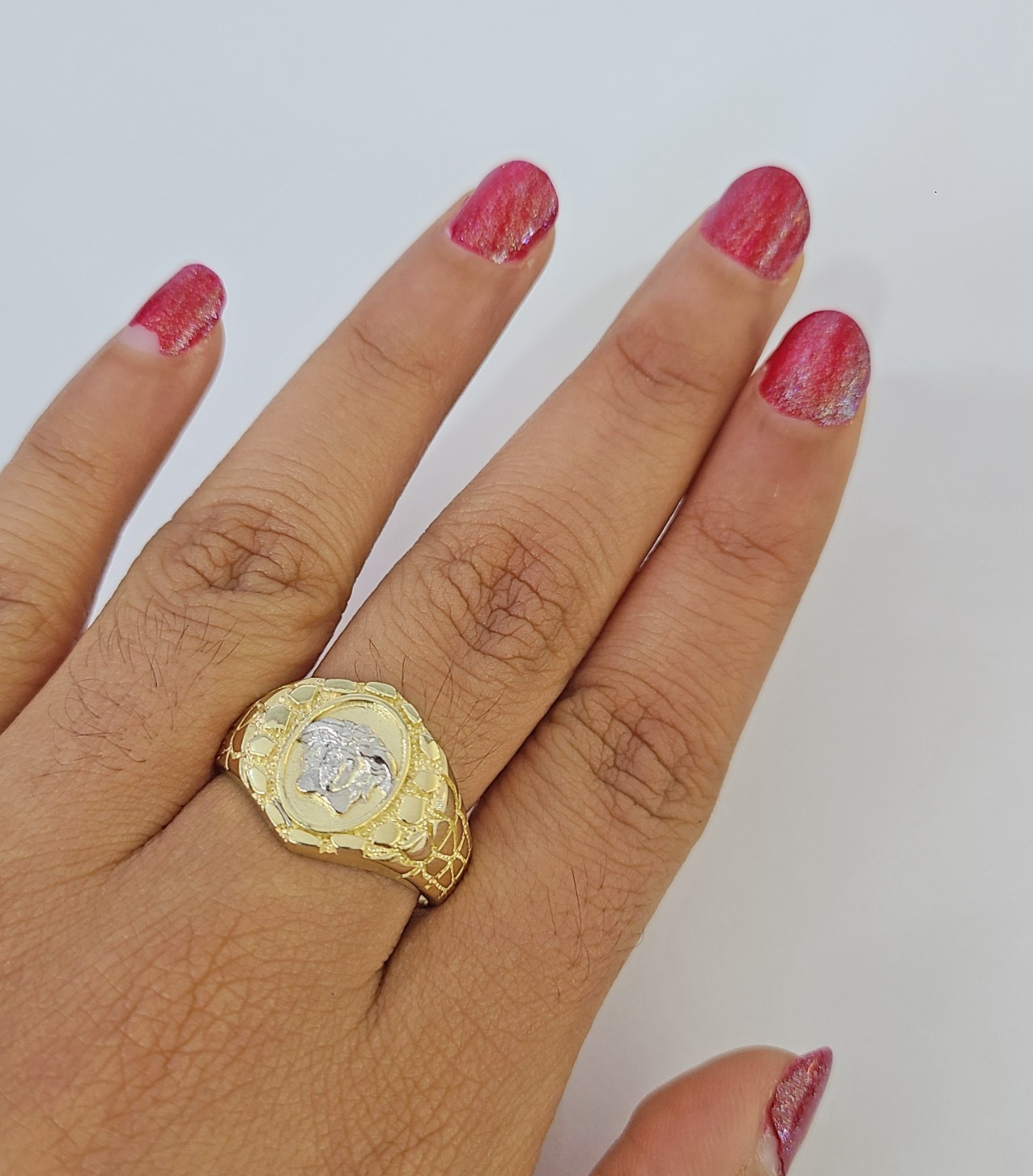 10k Medusa Head Ring Yellow Gold Men Real Genuine