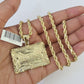 10k Solid Rope Chain Last Supper Charm Set 4mm 20"-28" Necklace Gold Yellow