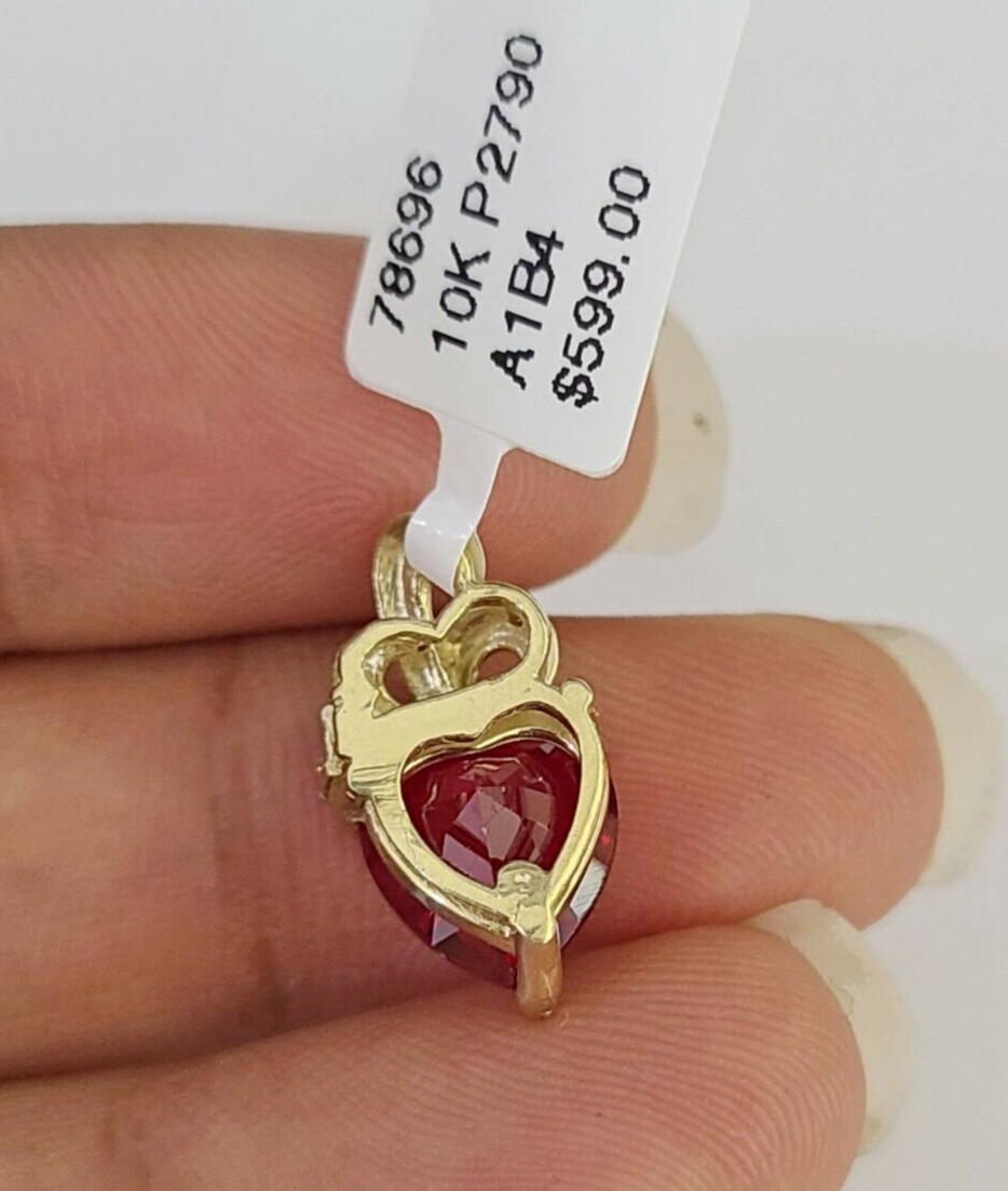 10K Real Heart Charm Pendant Gold 10kt Genuine Yellow