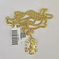 10K Gold Miami Cuban Chain Jesus Head 18"-28" 3mm Pendant Necklace SET Charm