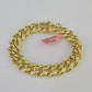 14K Miami Cuban Bracelet Yellow Gold Box Clasp 8" Inch 13mm Link Thick