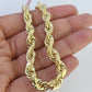 Real 14k Solid Rope Bracelet 7mm 7 Inch Men Women Diamond Cut Yellow Gold