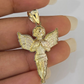 10K Real Praying Hands Charm Pendant Yellow Gold 1.5" Genuine