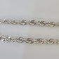 Real 10K Rope Bracelet White Gold Solid 5mm 8.5Inch Lobster Lock Unisex Genuine