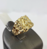 10k Nugget Ring Yellow Gold Women Men Real Genuine
