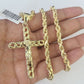 Real 10k Rope Chain Jesus Cross Charm Necklace Pendant Set 5mm 20"-30" Inch Gold