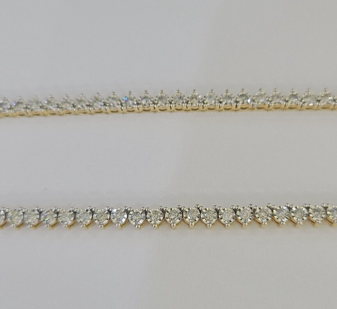10k Diamond Chain Necklace Yellow Gold Men Women Diamond Cuts Real Genuine