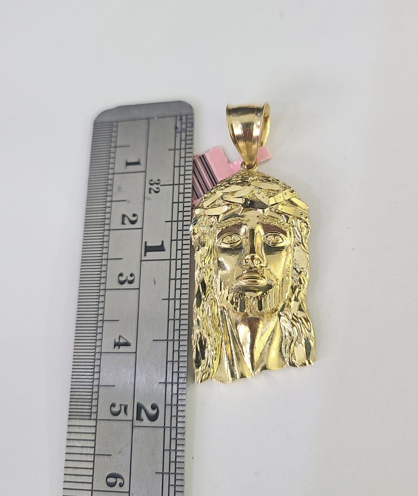 Real 14k Solid Chain Jesus Head Charm Set Miami Cuban 3mm Necklace Pendant