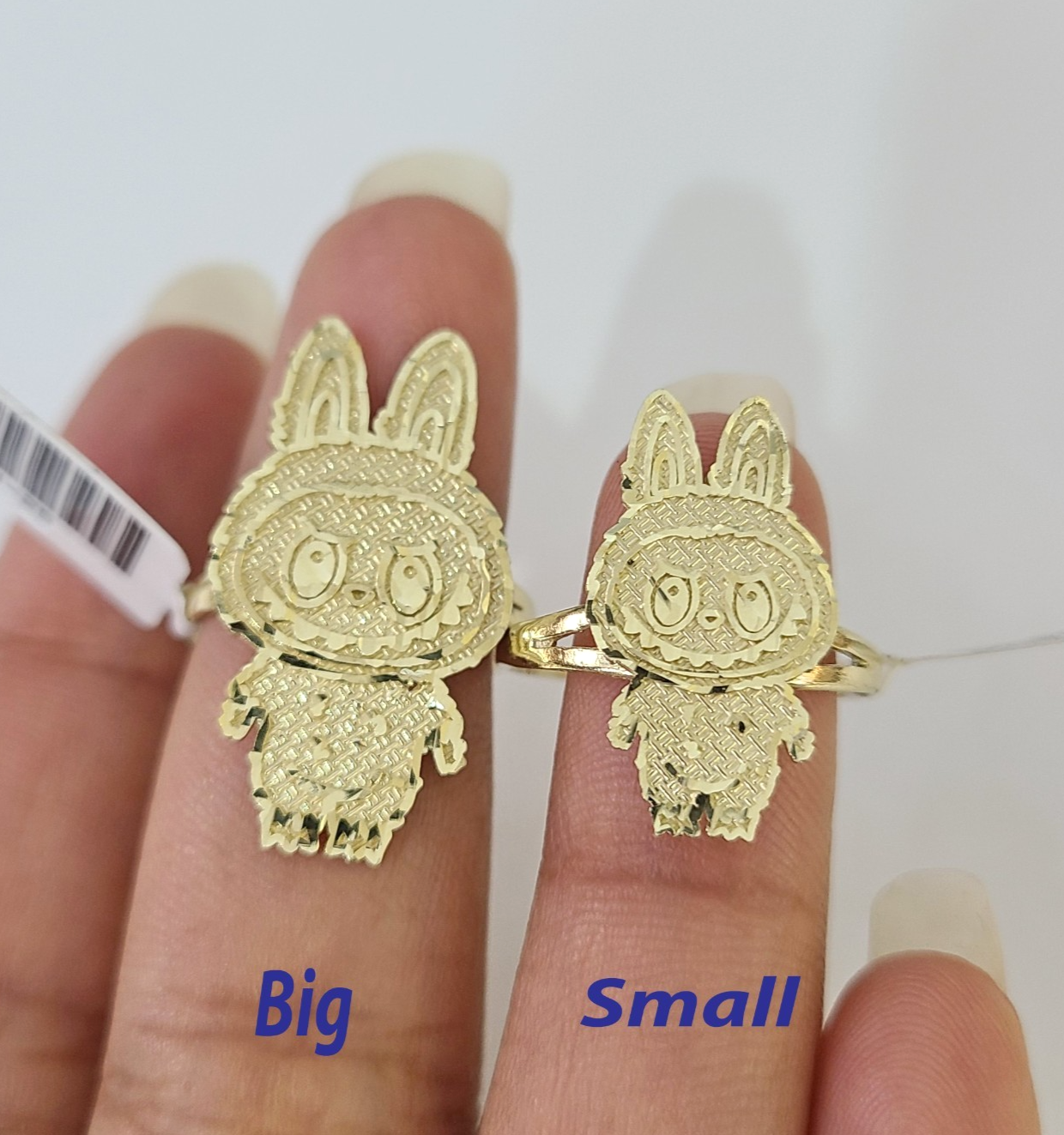 10k Cartoon Monster Ring Yellow Gold Women Men Real Genuine