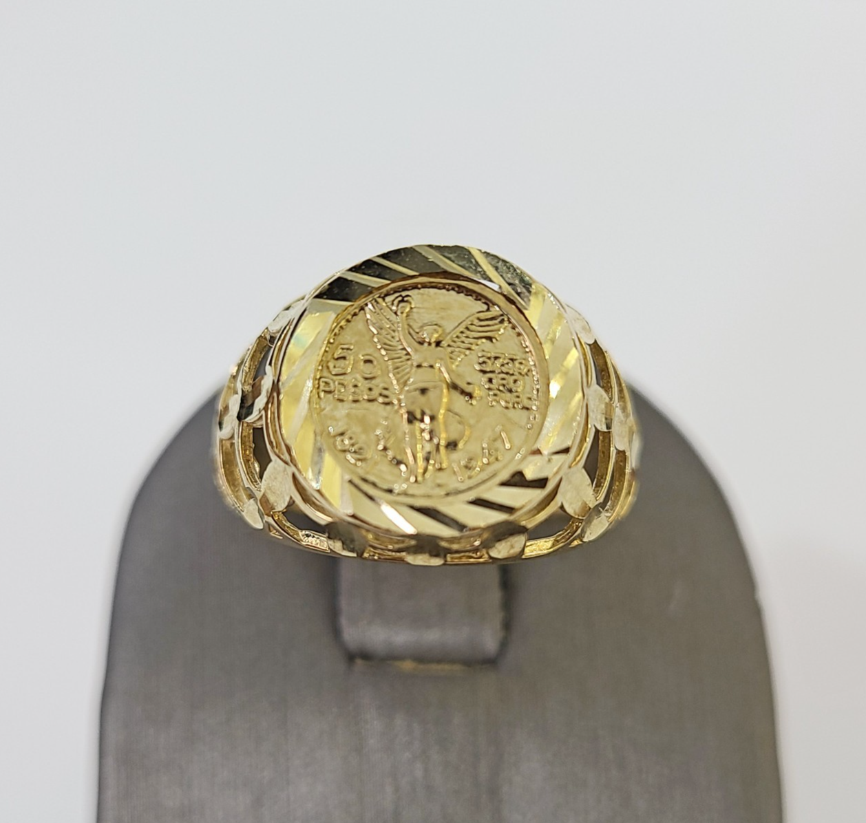 10k 50 Pesos Coin Centenario Ring Yellow Gold Men Real Genuine