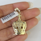 10K Imperial Crown Charm Pendant Real Yellow Gold 1.5" Inch 10kt (Resized 5mm)
