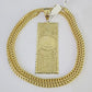 10K Franco Chain 100 Money Dollar Pendant Charm Necklace 20"-26" 5mm Gold SET