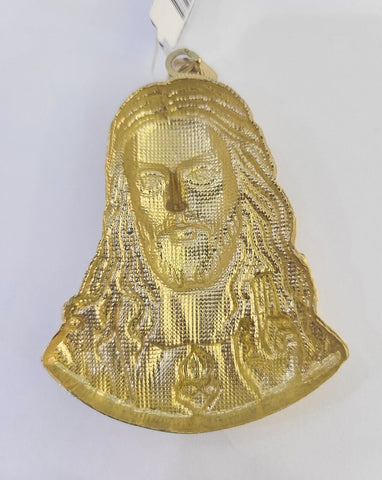 Real 10K Yellow Gold Jesus Head Pendant Charm Genuine