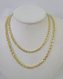 14k Solid Rope Chain Yellow Gold Necklace 4mm 5mm 18-26 Inches Real Men Women