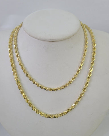 14k Solid Rope Chain Yellow Gold Necklace 4mm 5mm 18-26 Inches Real Men Women
