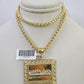 10k Gold Byzantine Necklace Last Supper Charm 20-28 inches 3mm REAL SET Chain