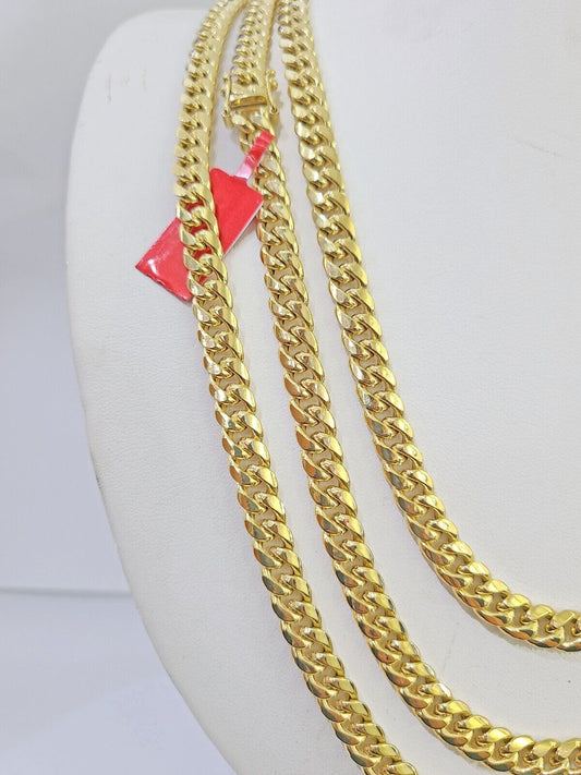 10k Yellow Gold 7mm Miami Cuban Link Chain Necklace 20-24 Inches Real