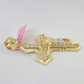 14k Jesus Christ Cross Charm Pendant Yellow Gold REAL Genuine 14kt