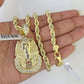 Real 10k Rope Chain Pharaoh Charm Set 7mm 18"-26" Inch Necklace Yellow Gold