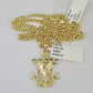 10K Gold Miami Cuban Chain Eagle Anchor Charm 18"-28" 3mm REAL Pendant Necklace