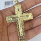 Real 10k Rope Chain Jesus Cross Charm Set 8mm 20"-30" Inch Necklace Yellow Gold