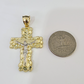 Real 10K Jesus Cross Pendant Crucifix Yellow Gold Charm Genuine 10kt