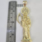 10K Franco Chain Saint Reaper Pendant Charm Necklace 20"-28" 4mm Gold SET Yellow