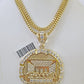 10K Yellow Gold Franco Chain Last Supper Charm ,necklace 3mm 18-26inch REAL 10KT