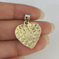 Real 10k Rope Chain Nugget Heart Charm Pendant SET Necklace 3mm 18"-24" Ladies