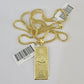 10K Franco Chain 100 Money Dollar Pendant Charm Necklace 16"-24" 2mm Gold SET