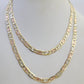 14k Valentino Chain Trio Gold Necklace Women's Link 24" inches 4mm Diamond Cuts