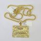 10K Franco Chain Last Supper Pendant Charm Necklace 20"-26" 3mm Yellow Gold SET