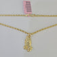 14k Rope Chain Praying Hands Charm Pendant Gold 2mm 18"-24inch SET Necklace