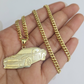 10k Gold Chain Miami Cuban Car Challenger Charm Pendant Set 4mm 18"28" Necklace