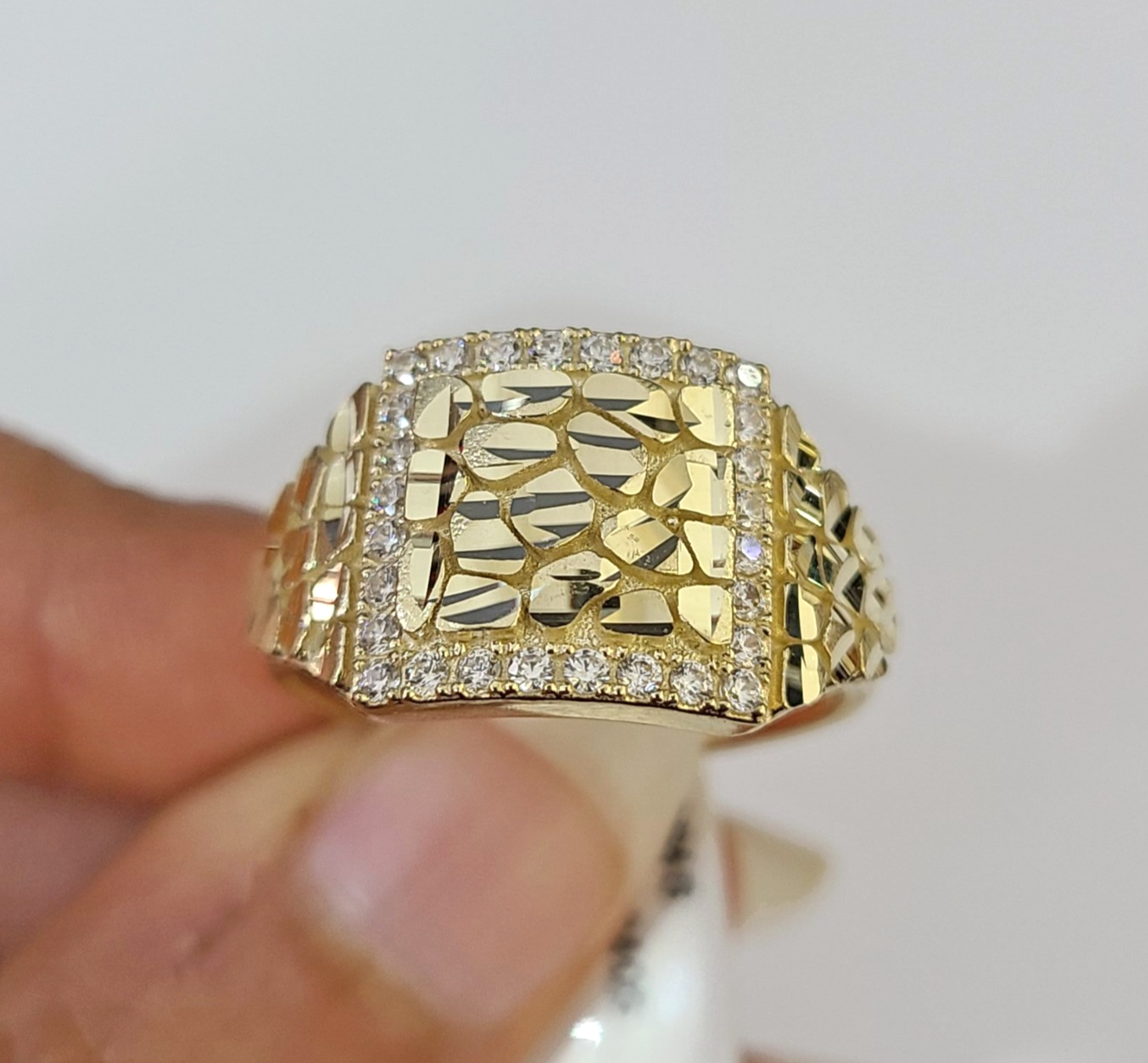 10k Nugget Ring Yellow Gold Women Real Men Genuine 10Kt