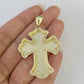 10k Jesus Cross Charm Miami Cuban Chain Pendant Set 5mm 18"28" Necklace Gold
