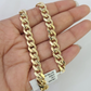 Real 10K Royal Monaco Bracelet Yellow Gold 8" Box Clasp 7mm Genuine Unisex