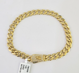 Real 10K Royal Monaco Bracelet Yellow Gold 8" Box Clasp 8mm Genuine Unisex