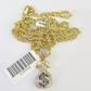 10k Solid Rope Chain 2mm Money Bag Diamond Pendant Charm Necklace SET 18-22 in