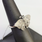 Real 10k Butterfly Diamond Ladies Ring Women Casual 10Kt White Gold