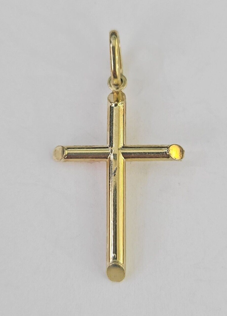 Real 10K Jesus Crucifix Cross Pendant 1" Yellow Gold Charm Genuine