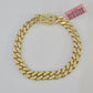 14K Royal Monaco Cuban Bracelet Yellow Gold 9mm 8.5 inches Box Lock