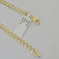 Real 10K Solid Cuban Curb Link Bracelet Yellow Gold Diamond Cuts 4.5mm 7" Womens