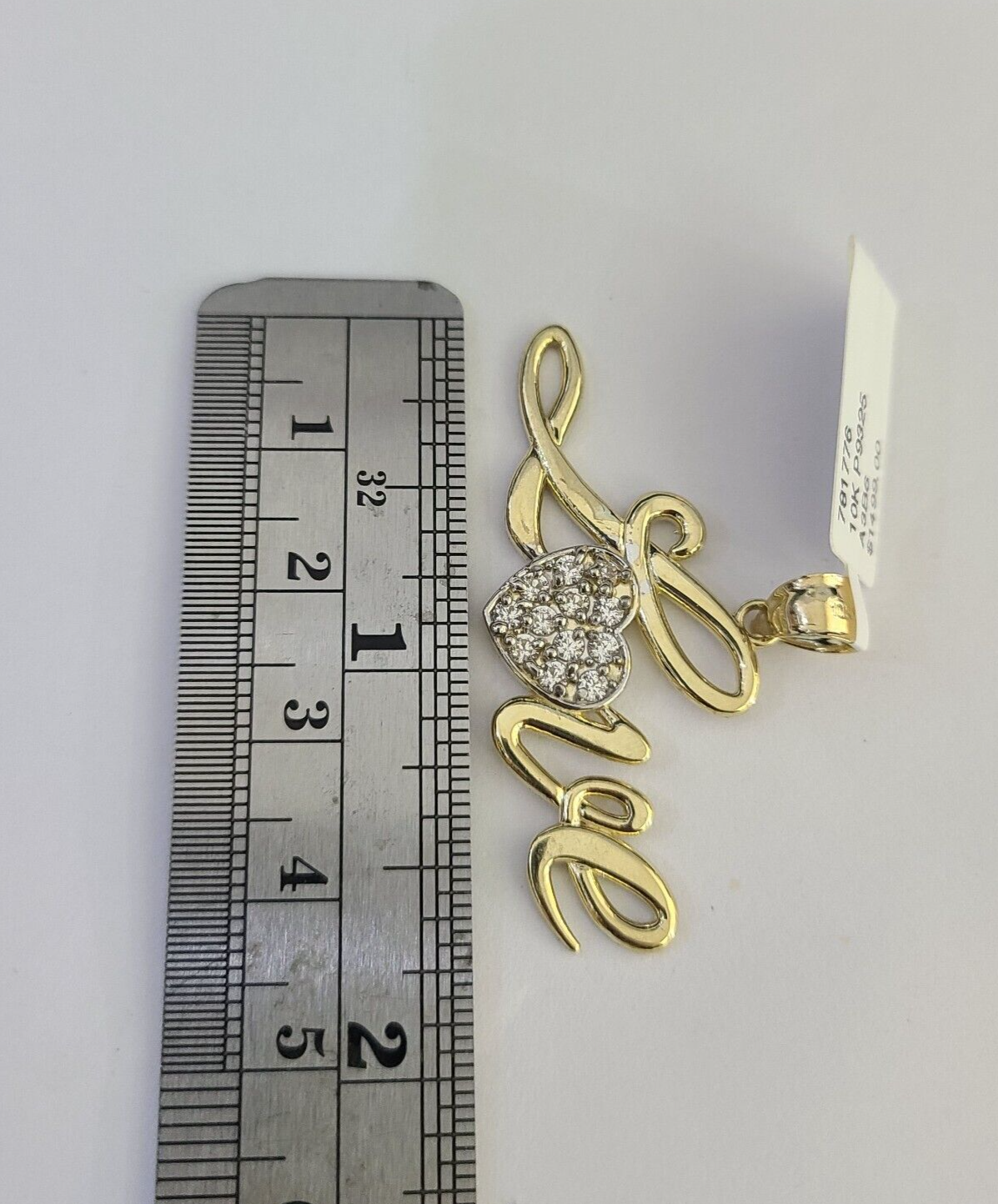 10K Real Yellow Gold LOVE Charm Pendant Gold 10kt Genuine