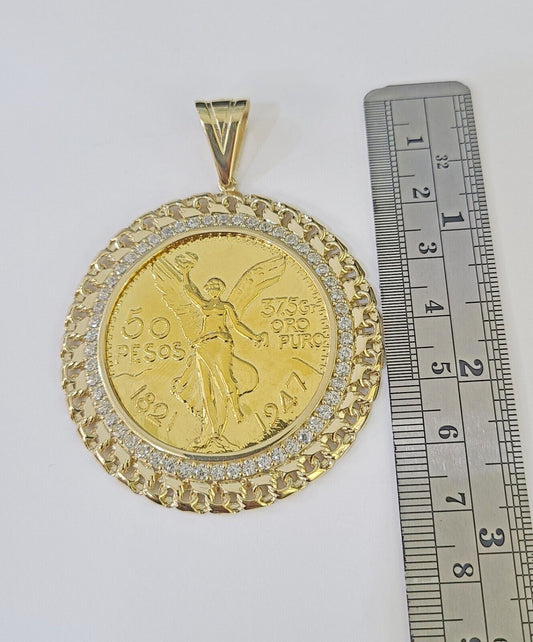 10k Centenario Coin Charm Yellow Gold 50 Pesos 1947 Mexican Coin